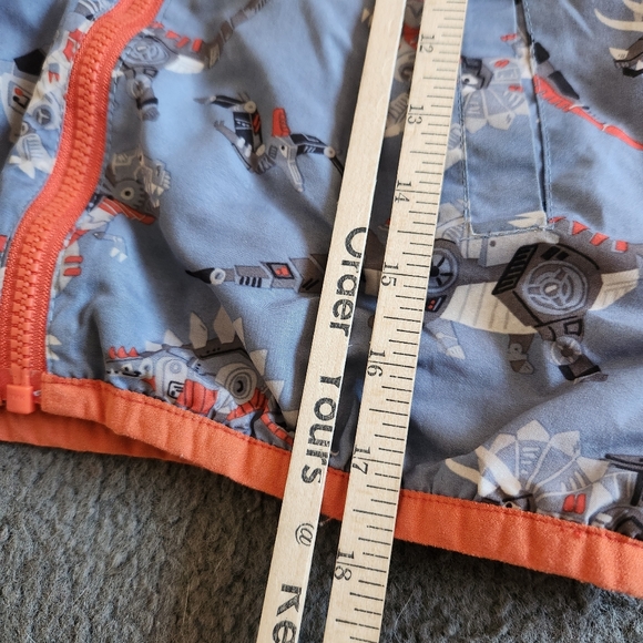 HATLEY Kids Jacket Size 5 Blue Orange Fleece Lined Dinosaurs Full Zip - Picture 9 of 12